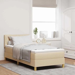 vidaXL Σπαστή Βάση Κρεβατιού με Μαξιλάρι Κρεμ 100x200 εκ. Ύφασμα