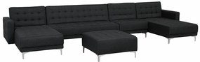 Πολυμορφικός γωνιακός καναπές Berwyn G110, Λειτουργία ύπνου, Γραφίτης, 482x168x83cm, Πόδια: Μέταλλο