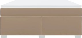 vidaXL Κρεβάτι Boxspring με Στρώμα Καπουτσίνο 180x200 εκ. Συνθ. Δέρμα