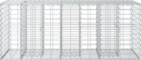 vidaXL Ανασηκωμένο κρεβάτι gabion Ασημί