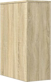 vidaXL Ντουλάπι Μπάνιου Στενό με Ροδάκια Sonoma Δρυς Επεξ. Ξύλο
