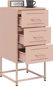 vidaXL Κομοδίνα 2 τεμ. Ροζ 36x39x78 εκ. από Χάλυβα