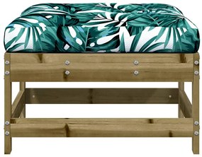 vidaXL Υποπόδιo Κήπου με Μαξιλάρι από Εμποτισμένο Ξύλο Πεύκου