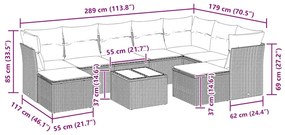 vidaXL Σαλόνι Κήπου Σετ 10 Τεμαχίων Μαύρο Συνθετικό Ρατάν με Μαξιλάρια