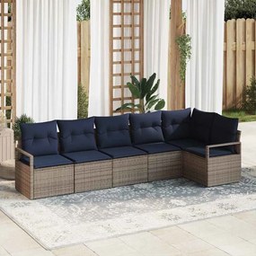 vidaXL Σετ Καναπέ 6 pcs Γκρι συνθετικό ρατάν