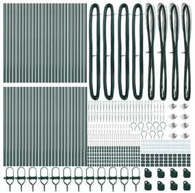 vidaXL Κατάστρωμα Φράχτη με Στέλεχος 52 τεμ Ø32 mm 120 cm Γαλβανισμένος Χάλυβας