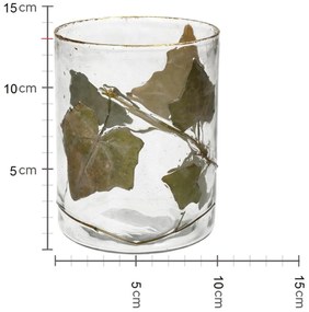 Κηροπήγιο ArteLibre Φύλλο Διάφανο Γυαλί 10x10x13cm