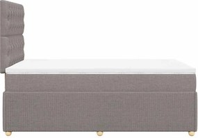vidaXL Κρεβάτι Boxspring με Στρώμα Taupe 120x190 εκ. Υφασμάτινο