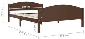 ΠΛΑΙΣΙΟ ΚΡΕΒΑΤΙΟΥ ΣΚΟΥΡΟ ΚΑΦΕ 140X200 ΕΚ. ΑΠΟ ΜΑΣΙΦ ΞΥΛΟ ΠΕΥΚΟΥ 322044