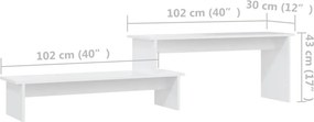 vidaXL Έπιπλο Τηλεόρασης Λευκό 180 x 30 x 43 εκ. από Επεξ. Ξύλο
