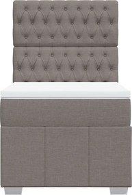 vidaXL Κρεβάτι Boxspring με Στρώμα Taupe 80x200 εκ. Υφασμάτινο