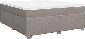vidaXL Κρεβάτι Boxspring με Στρώμα Taupe 180x200 εκ. Υφασμάτινο