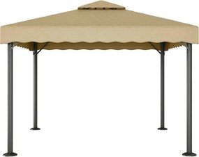 vidaXL Κιόσκι Taupe 3 x 3 μ. από Αλουμίνιο και Ατσάλι
