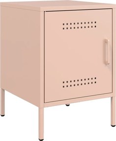 vidaXL Κομοδίνα 2 τεμ. Ροζ 36x39x50,5 εκ. από Χάλυβα