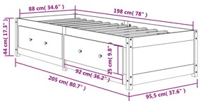 ΚΑΝΑΠΕΣ ΚΡΕΒΑΤΙ ΚΑΦΕ ΚΕΡΙΟΥ 90 X 200 ΕΚ. ΑΠΟ ΜΑΣΙΦ ΞΥΛΟ ΠΕΥΚΟΥ 844478