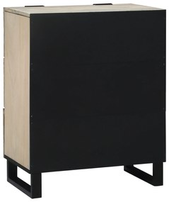 vidaXL Πλαϊνό γραφείο Λευκό 60 x 33.5 x 75 εκ. Μασίφ ξύλο μάνγκο