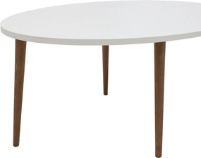 Τραπέζι σαλονιού Barton pakoworld λευκό-καφέ 90x45x40εκ