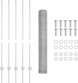 vidaXL Τεντώτο με στήριγμα Ασημί 1,2 x 10 m Ατσάλι