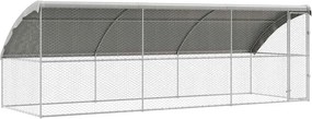 vidaXL Κλουβί Σκύλου 3 pcs Ασημί 6 x 2 x 2 m Γαλβανισμένος χάλυβας