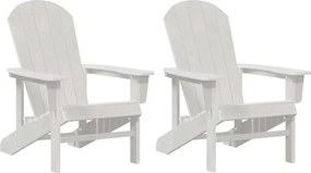 vidaXL Καρέκλα Κήπου 2 pcs Λευκό 82 x 74 x 92 εκ. Πολυαιθυλένιο