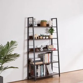 VEVOR Metal Bookshelf Rustic Bookcase 5-Tier for Living room Bedroom &amp; Office