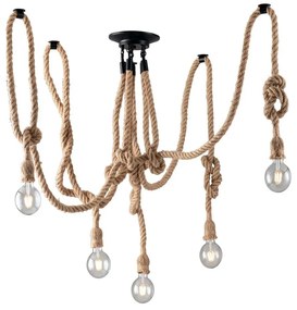 Φωτιστικό Οροφής - Πλαφονιέρα I-Rope-PL5 E27 30x5x2cm Black-Rope Luce Ambiente Design