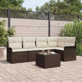 vidaXL Σετ Καναπέ Κήπου 6 pcs 242.5 x 132.5 x 85 εκ. Πολυ ράταν
