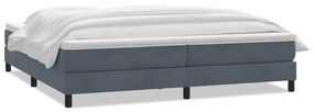 vidaXL Κρεβάτι Boxspring με Στρώμα Σκούρο Γκρι 180x210 εκ. Βελούδινο