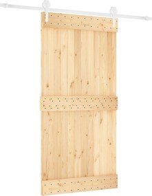 vidaXL Συρόμενη Πόρτα Φυσικό και Λευκό 100 x 210 cm