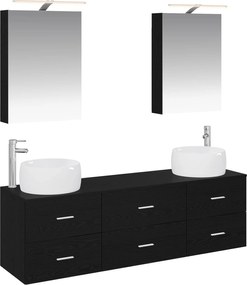 vidaXL Σετ Επίπλων Μπάνιου 5 pcs Μαύρη Δρυς