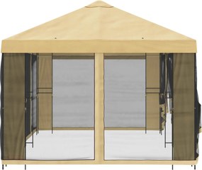 vidaXL Κιόσκι με Πλαϊνές Τοίχους 6 x 3 m Κρεμ Πολυεστέρας και Χάλυβας