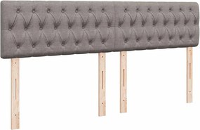 vidaXL Κρεβάτι Boxspring με Στρώμα Taupe 200x200 εκ. Υφασμάτινο