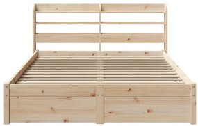 vidaXL Πλαίσιο Κρεβατιού με Κεφαλάρι 120x200 εκ. από Μασίφ Ξύλο Πεύκου