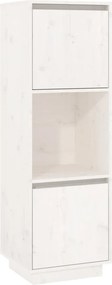 vidaXL Ντουλάπι Ψηλό Λευκό 38 x 35 x 117 εκ. από Μασίφ Ξύλο Πεύκου