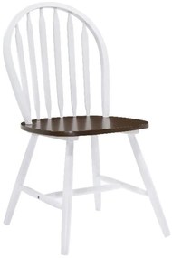 Καρέκλα Vale-Λευκό - Καφέ  (4 τεμάχια)