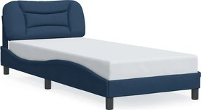 vidaXL Σκελετός Κρεβατιού Χωρίς Στρώμα Hvar Μπλε 80x200 εκ. Υφασμάτινο
