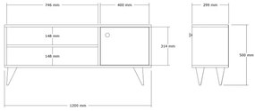 Έπιπλο τηλεόρασης Wison pakoworld σε oak απόχρωση 120x29x50εκ (1 τεμάχια)