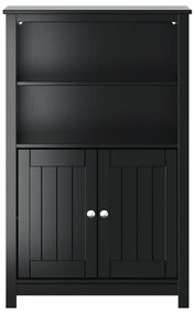 vidaXL Ντουλάπι Μπάνιου BERG Μαύρο 69,5x34x110 εκ. Μασίφ Ξύλο Πεύκου
