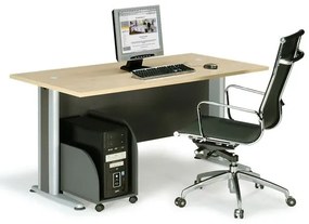 WOODWELL ΕΟ997BASIC Γραφείο Απόχρωση Dark Grey - Beech 150x80x75cm ΕΟ997