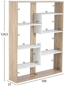 Βιβλιοθήκη Marceline 100Χ21Χ124,5 Λευκό