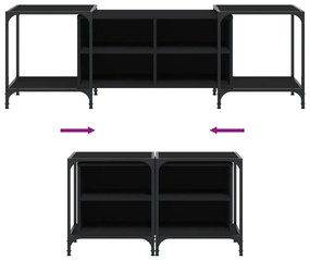 vidaXL Έπιπλο Τηλεόρασης Μαύρο 153x37x50 εκ. Επεξεργασμένο Ξύλο
