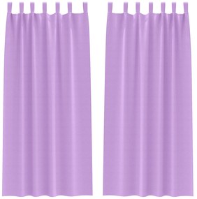 vidaXL Κουρτίνες με κουρτίνες 2 pcs Μοβ 245 x 140 εκ. Πολυεστέρας