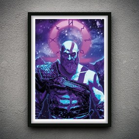 Πόστερ &amp; Κάδρο Synthwave Kratos GM2311 40x50cm Μαύρο Ξύλινο Κάδρο (με πόστερ)