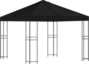 vidaXL Κιόσκι 3 x 3 m Μαύρο Πολυεστέρας και Χάλυβας 190 gsm