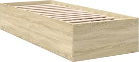 vidaXL Πλαίσιο Κρεβατιού Χωρ. Στρώμα Sonoma Δρυς 75x190εκ Επεξ. Ξύλο