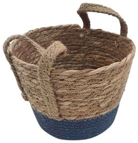 Καλάθι Με Βάση 00.06.61190 21x16-23cm Ψάθινο Blue Mat