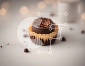 Intra Συλλεκτικό Ξύλινο Παζλ Plywood  4mm - Cupcake με παγωμένο σοκολάτα και πασπαλίζουμε Σε Ξύλινο Κουτί - Διαστάσεις: 10x10 cm – 25 κομμάτια