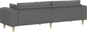 vidaXL Καναπές Σκούρο Γκρι 250 x 77 x 76 εκ. ύφασμα