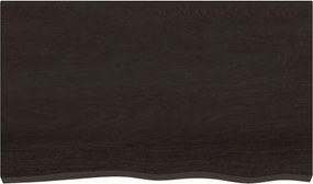vidaXL Ράφι Τοίχου Σκούρο Καφέ 100x60x(2-6) εκ. Επεξ. Μασίφ Ξύλο Δρυός