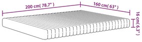 Στρώμα Αφρού Medium Soft 160x200 εκ. - Λευκό